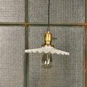 Antique Industrial Light With Milk Glass Shade - Salvage-Garden