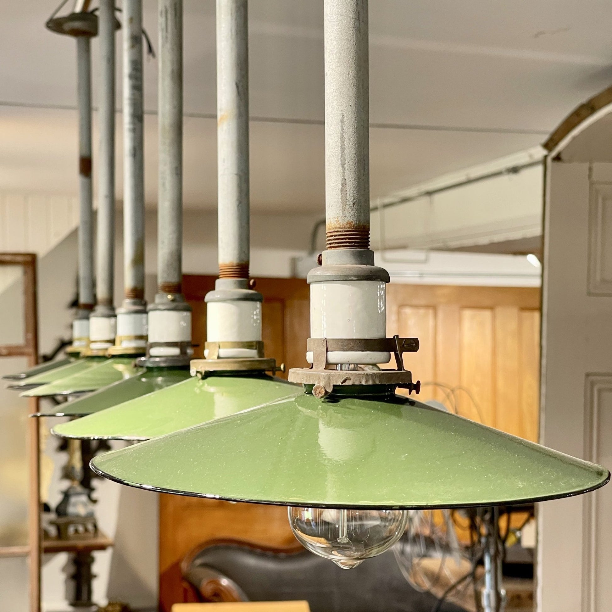 Antique Industrial Pendant Lights - Salvage-Garden