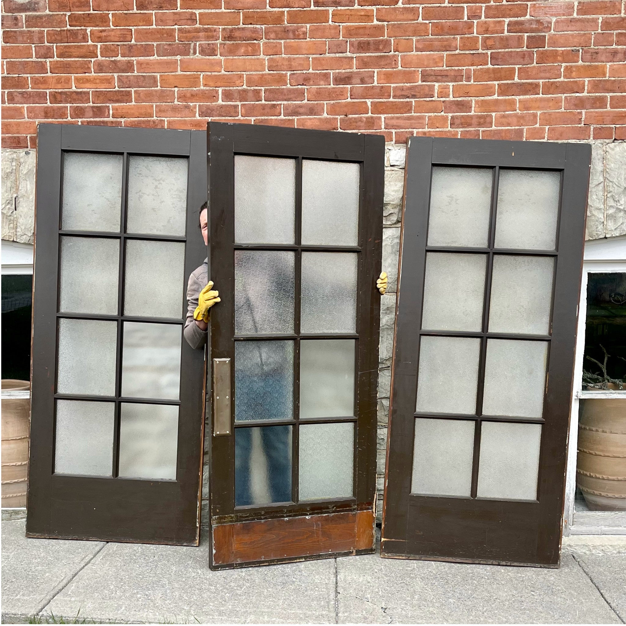 Antique Institutional Door Set - Salvage-Garden