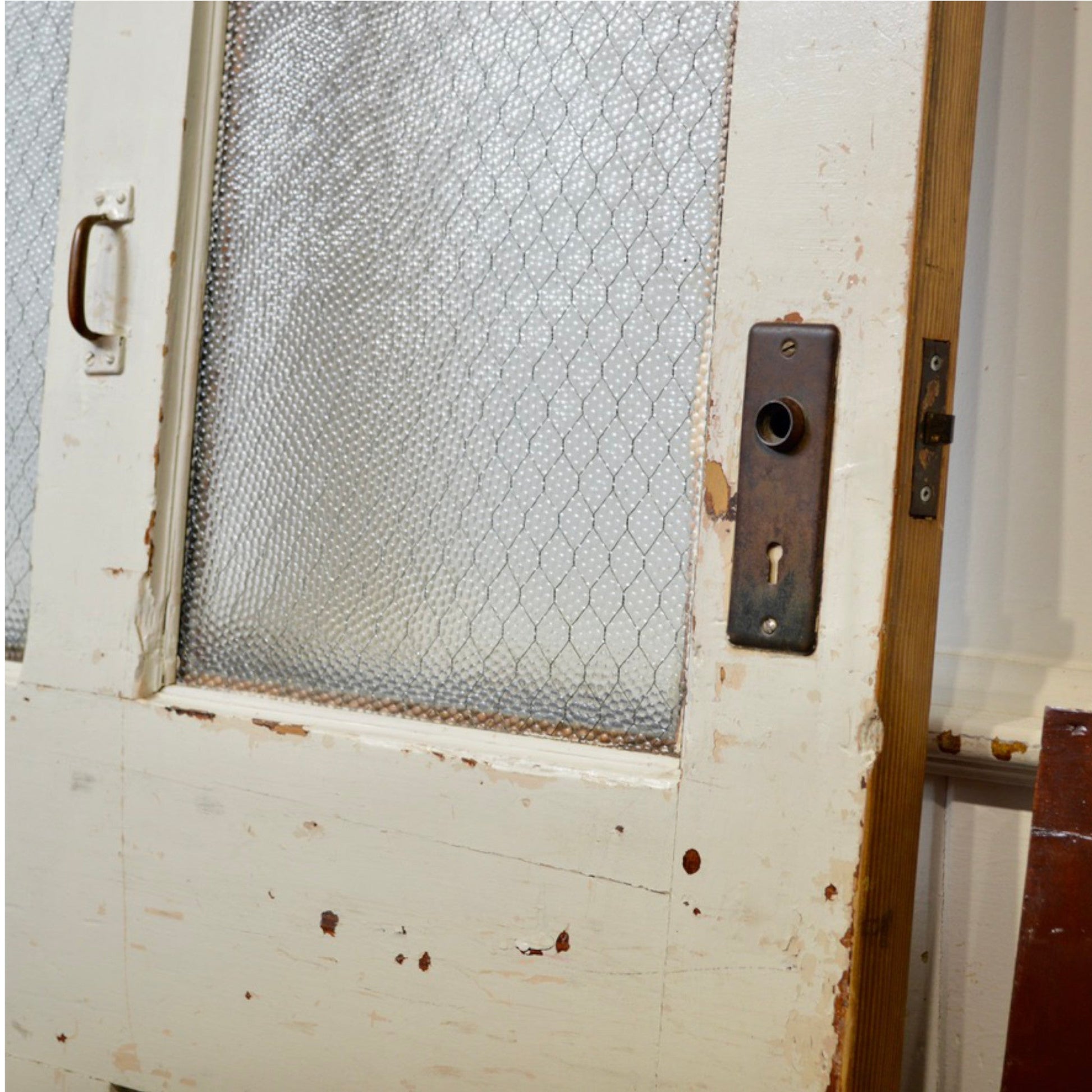 Antique Institutional Door With Transom - Salvage-Garden