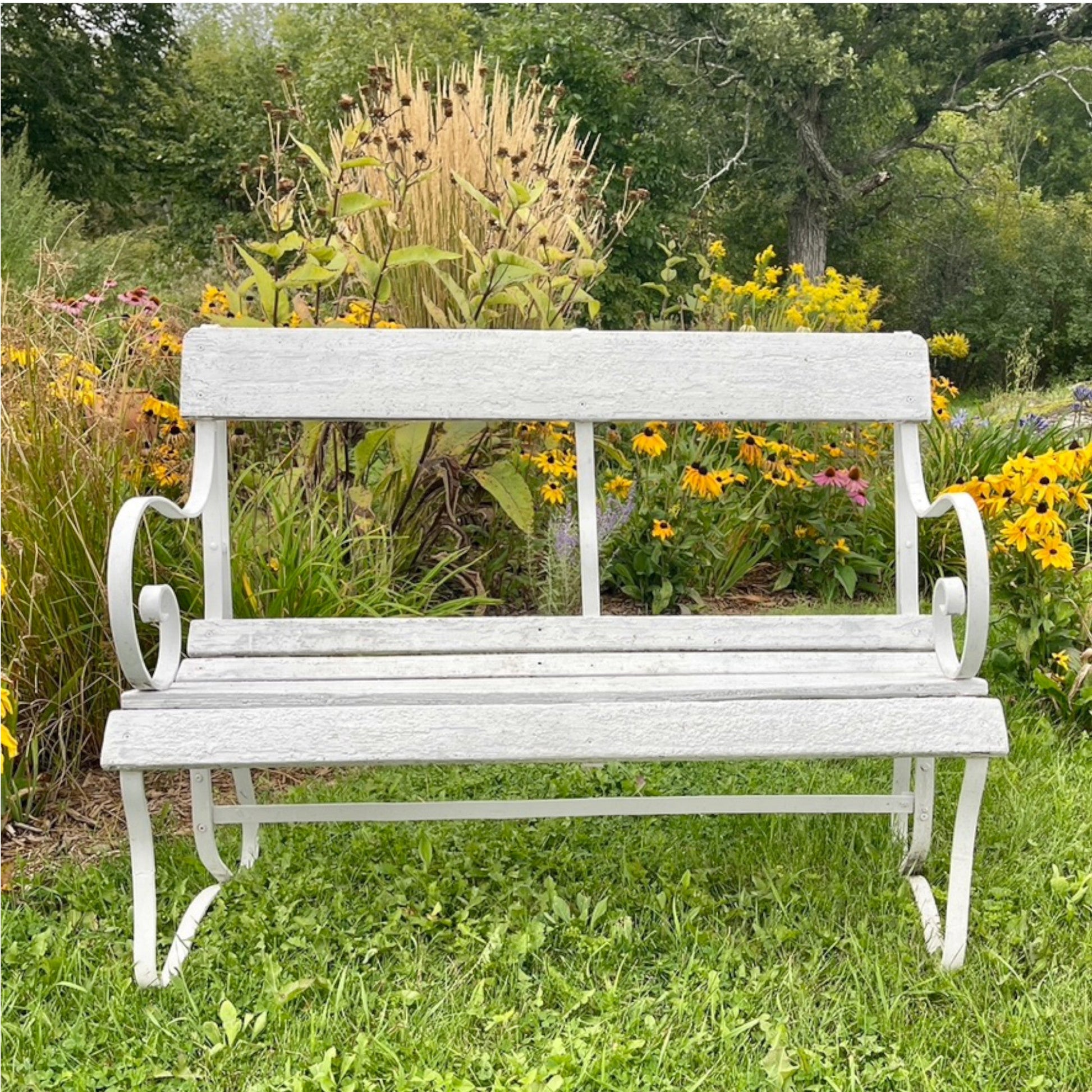 Antique Iron Garden Bench - Salvage-Garden