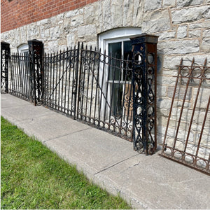 Antique Iron Gates, Fence Sections and 4 Posts - Salvage-Garden