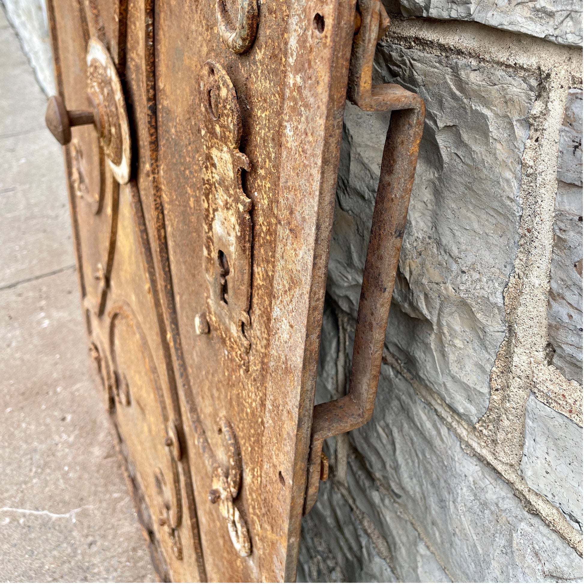 Antique Iron Wine Cellar Door - Salvage-Garden