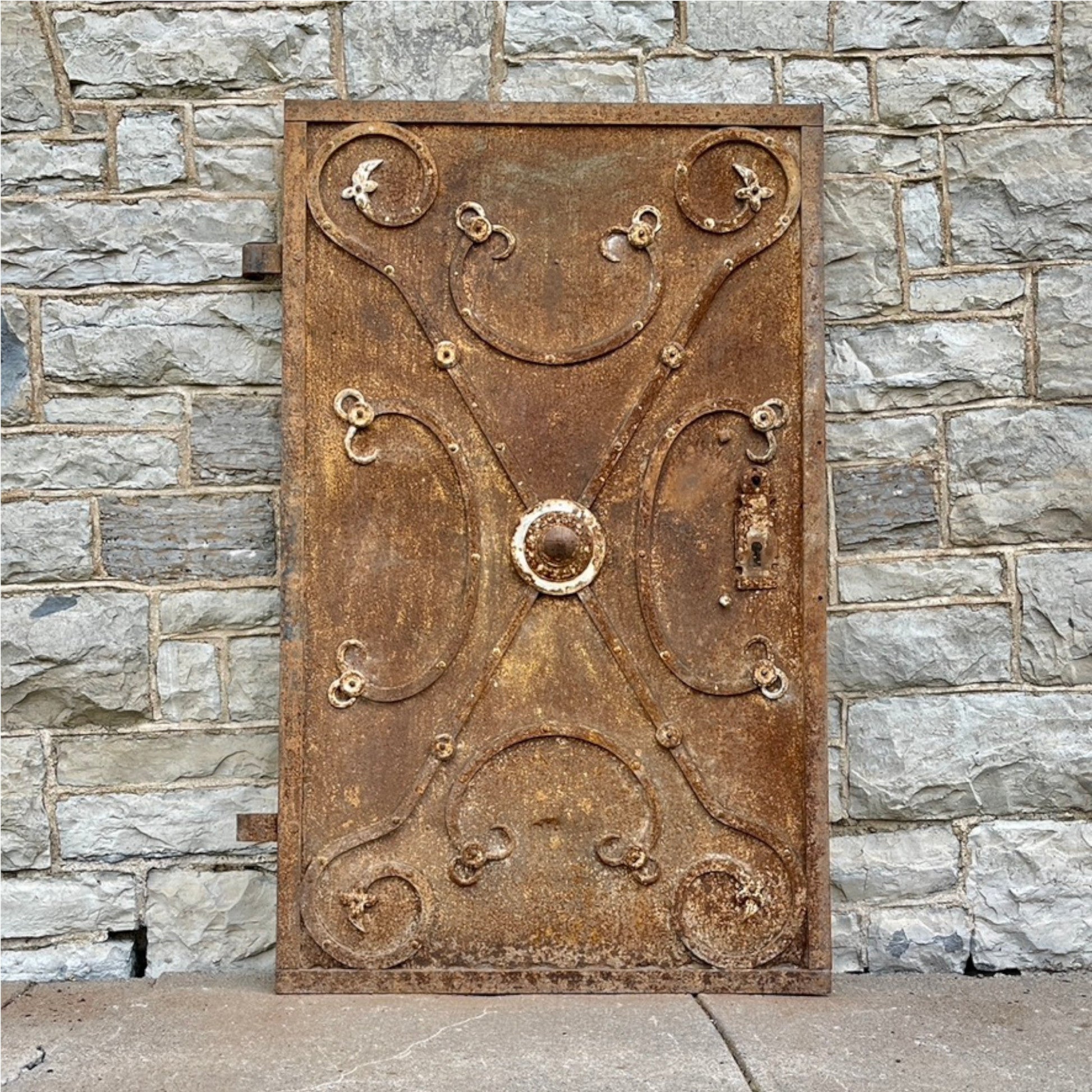 Antique Iron Wine Cellar Door - Salvage-Garden