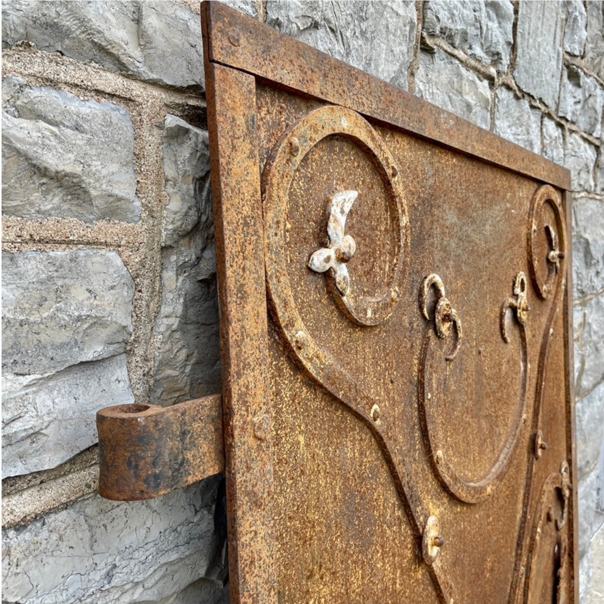 Antique Iron Wine Cellar Door - Salvage-Garden