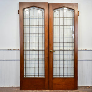 Antique Leaded Glass French Doors - Salvage-Garden