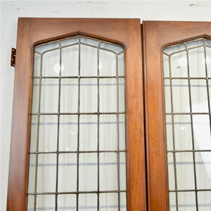 Antique Leaded Glass French Doors - Salvage-Garden