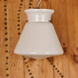 Antique Light With Conical Opaline Shade - Salvage-Garden