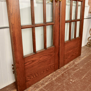 Antique Oak Double French Doors - Salvage-Garden