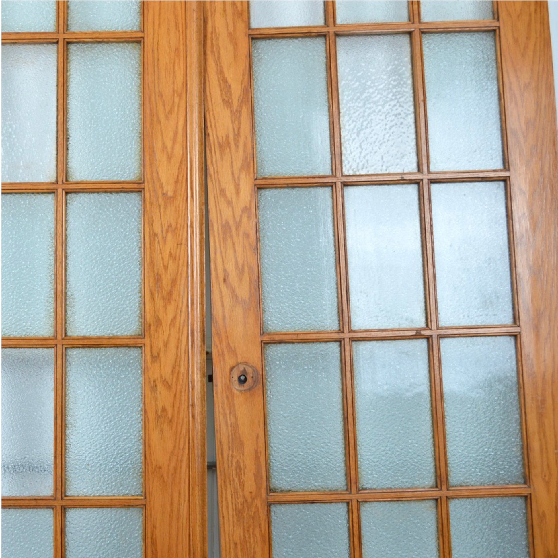 Antique Oak French Doors - Salvage-Garden