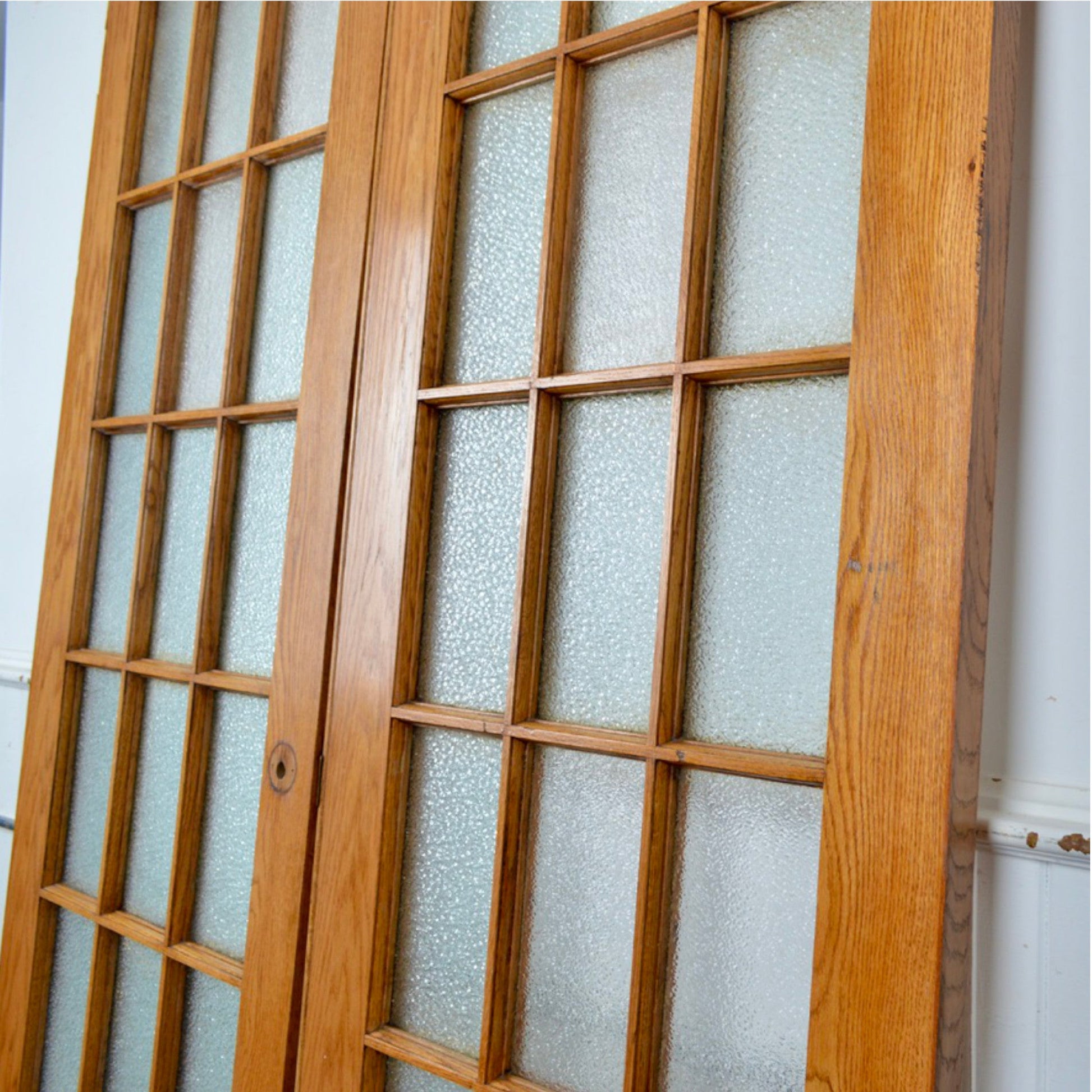 Antique Oak French Doors - Salvage-Garden