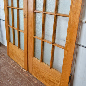Antique Oak French Doors - Salvage-Garden
