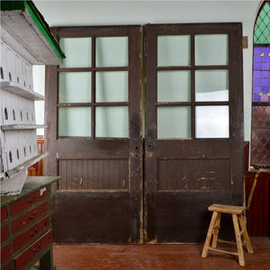 Antique Oak Institutional Doors From Montreal - Salvage-Garden