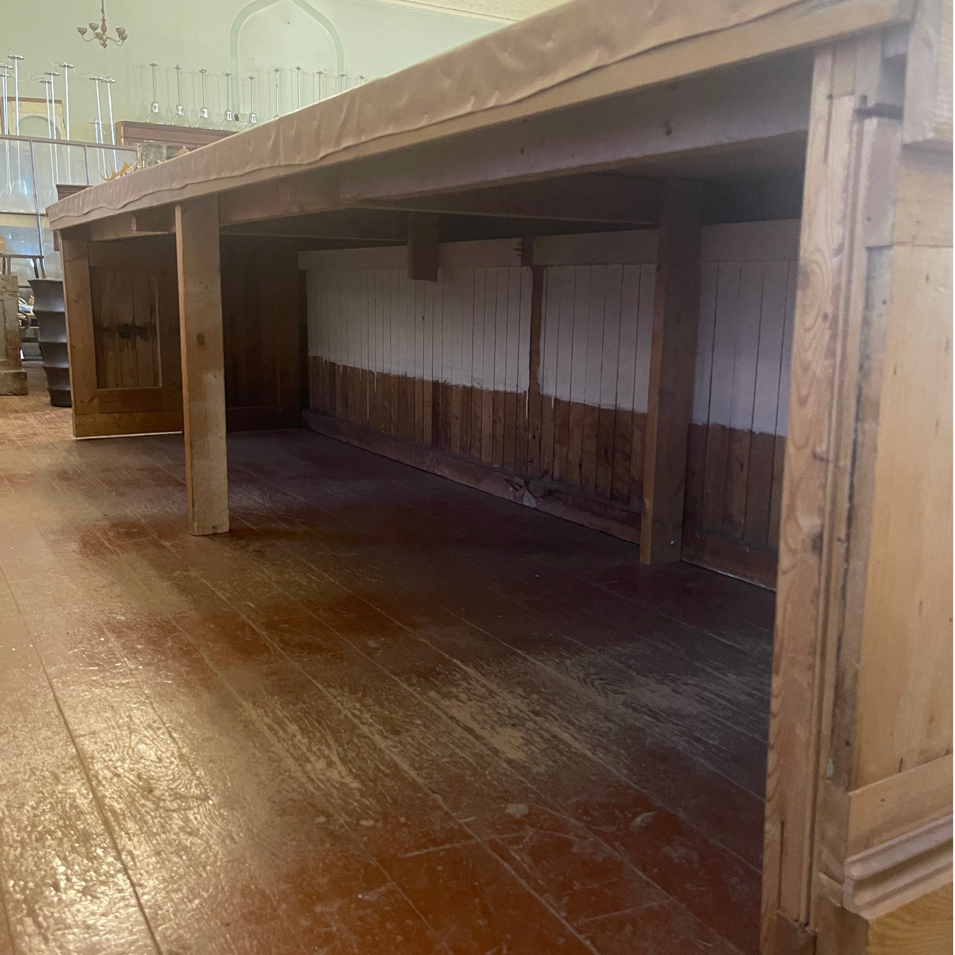 Antique Oak Mercantile Counter - Salvage-Garden