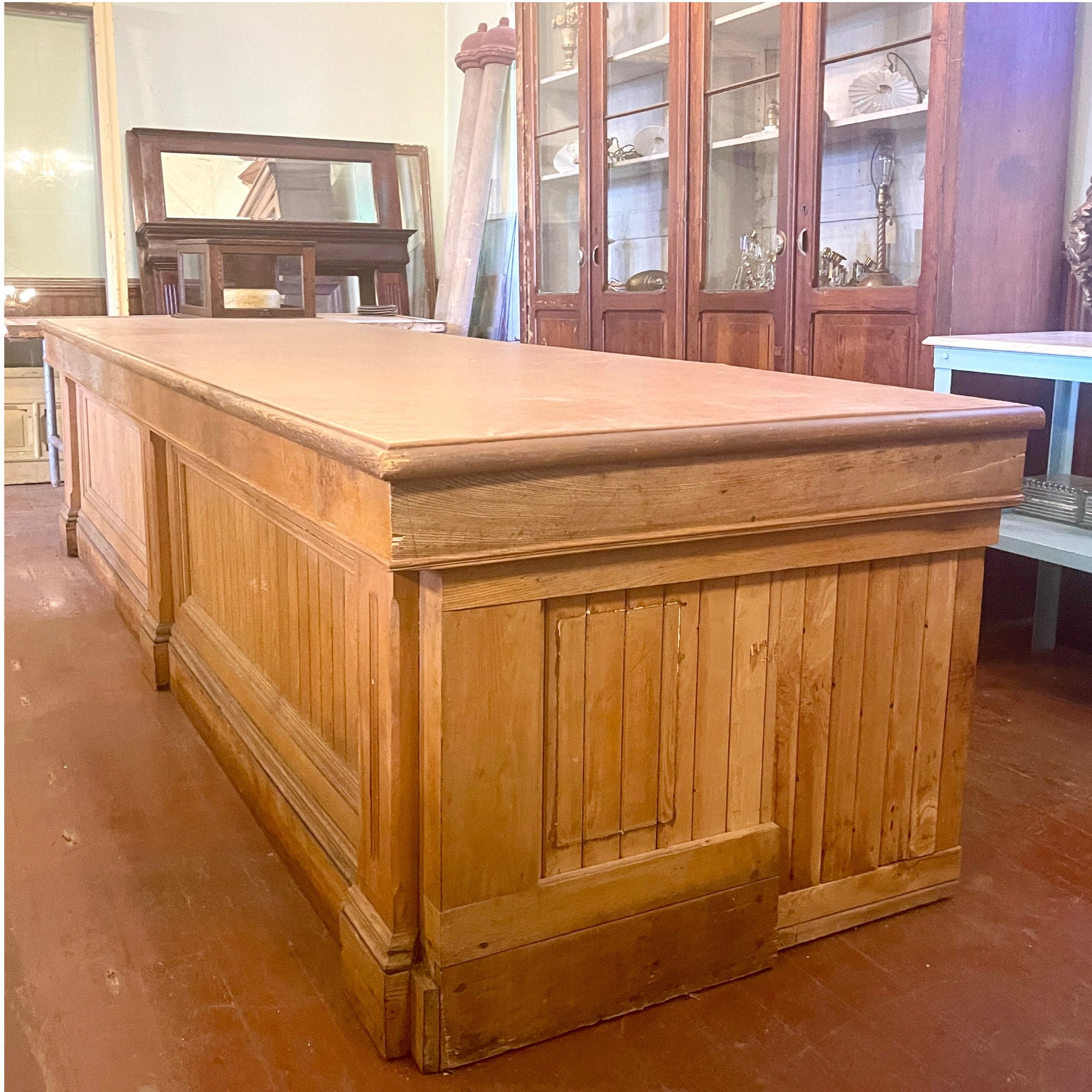 Antique Oak Mercantile Counter - Salvage-Garden