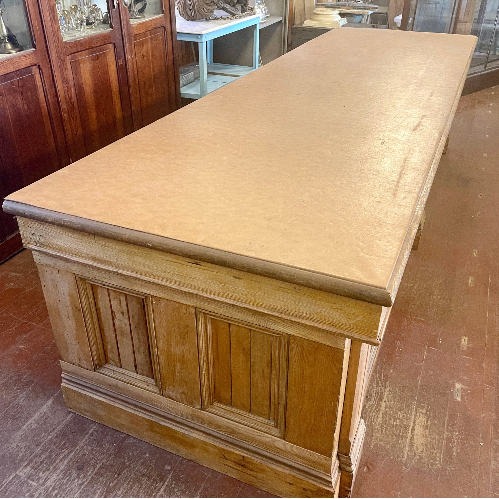 Antique Oak Mercantile Counter - Salvage-Garden