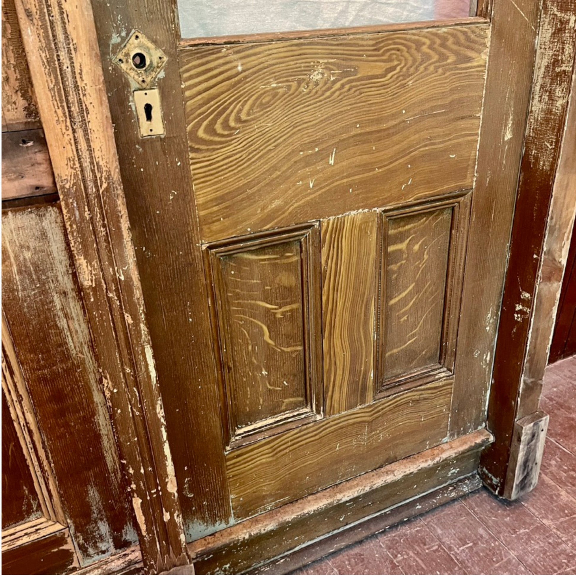 Antique Office Wall With Door And Transom Windows - Salvage-Garden