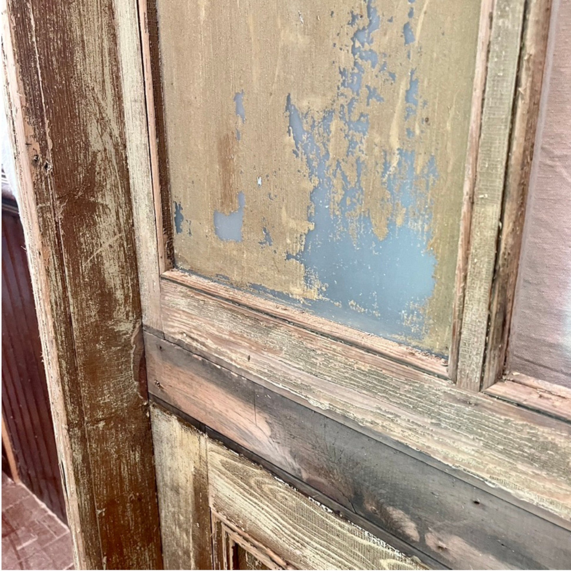 Antique Office Wall With Door And Transom Windows - Salvage-Garden