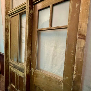 Antique Office Wall With Door And Transom Windows - Salvage-Garden