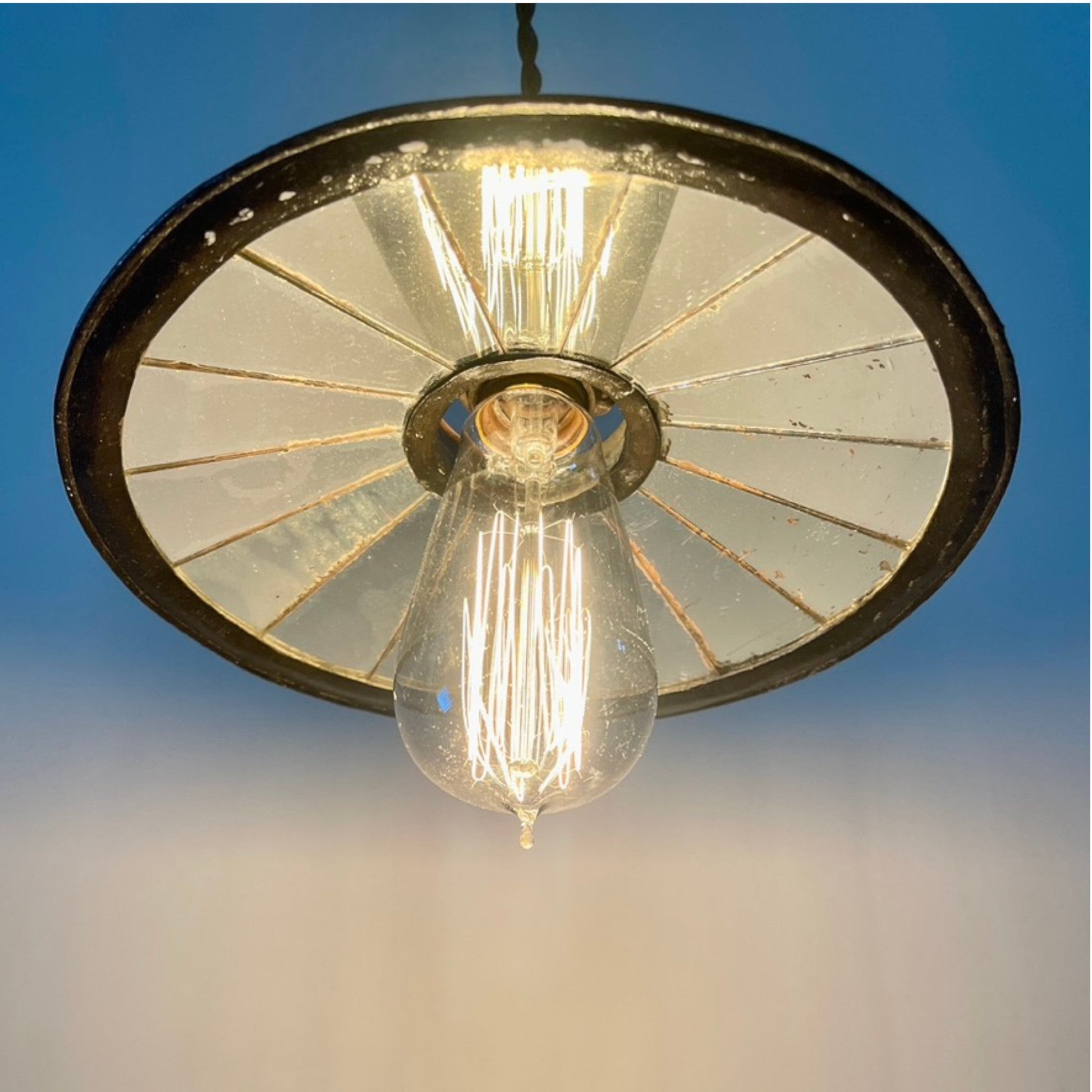 Antique Panelled Mirror Shade - Salvage-Garden