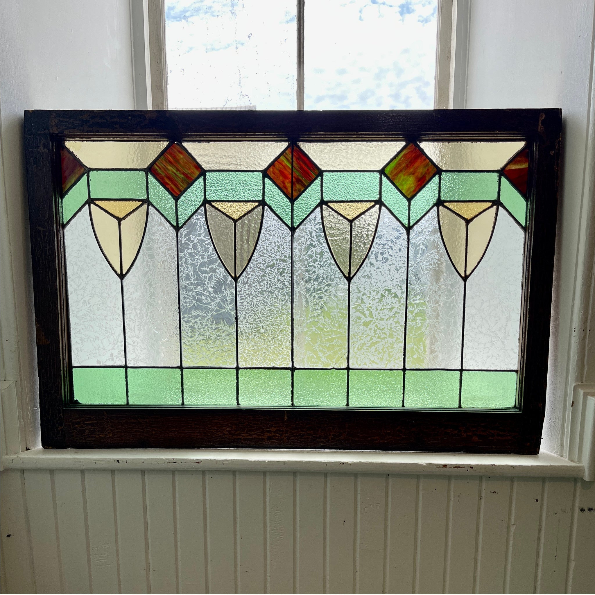 Antique Stained Glass Arts & Crafts Window – Salvage-Garden