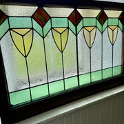 Antique Stained Glass Arts & Crafts Window - Salvage-Garden