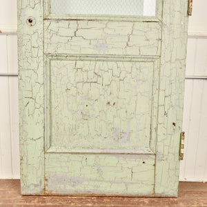 Antique Steel Door With Chicken Glass Circa 1920 - Salvage-Garden