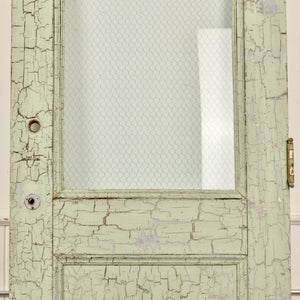 Antique Steel Door With Chicken Glass Circa 1920 - Salvage-Garden