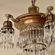 Antique Tiered Crystal Chandelier - Salvage-Garden