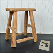 Antique Wooden Stool - Salvage-Garden