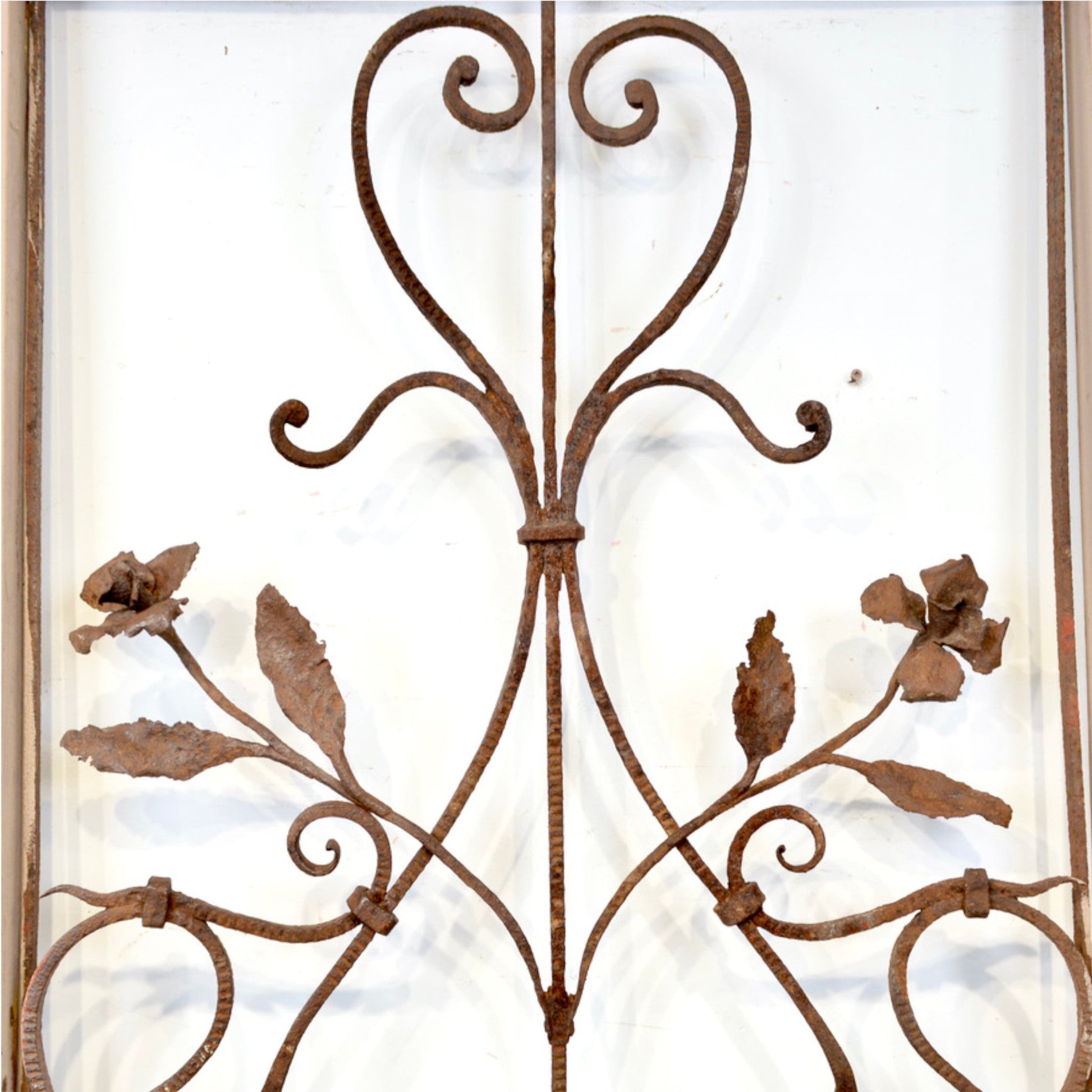 Antique Wrought Iron Decorative Grill - Salvage-Garden