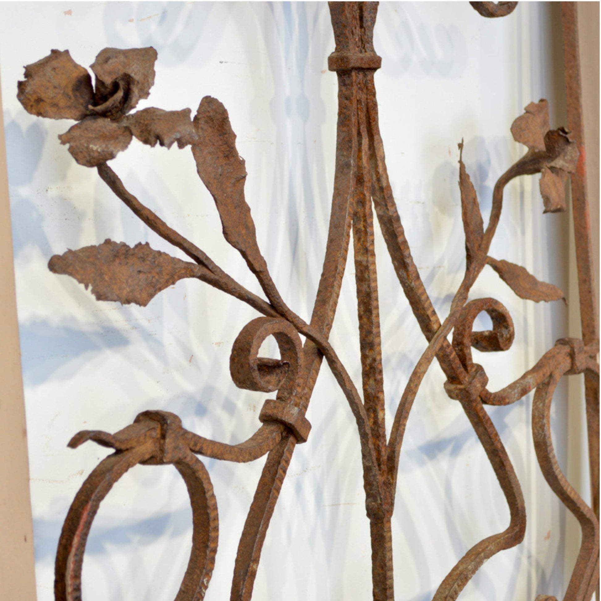 Antique Wrought Iron Decorative Grill - Salvage-Garden