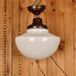 Art Deco Light With Opaline Shade And Finial - Salvage-Garden