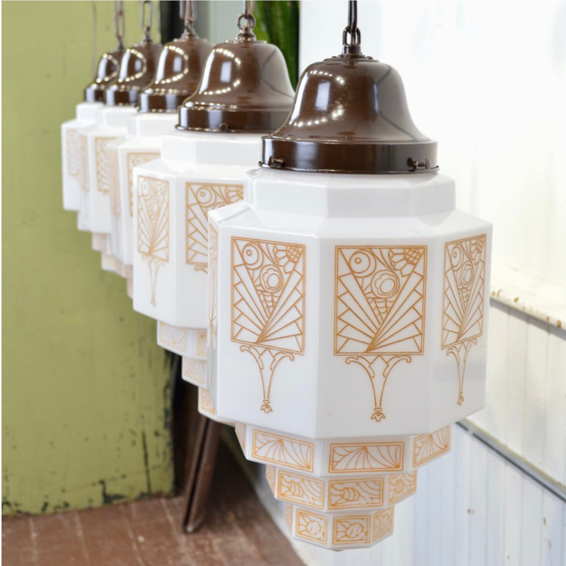 Art Deco Skyscraper Pendant Lights - Salvage-Garden