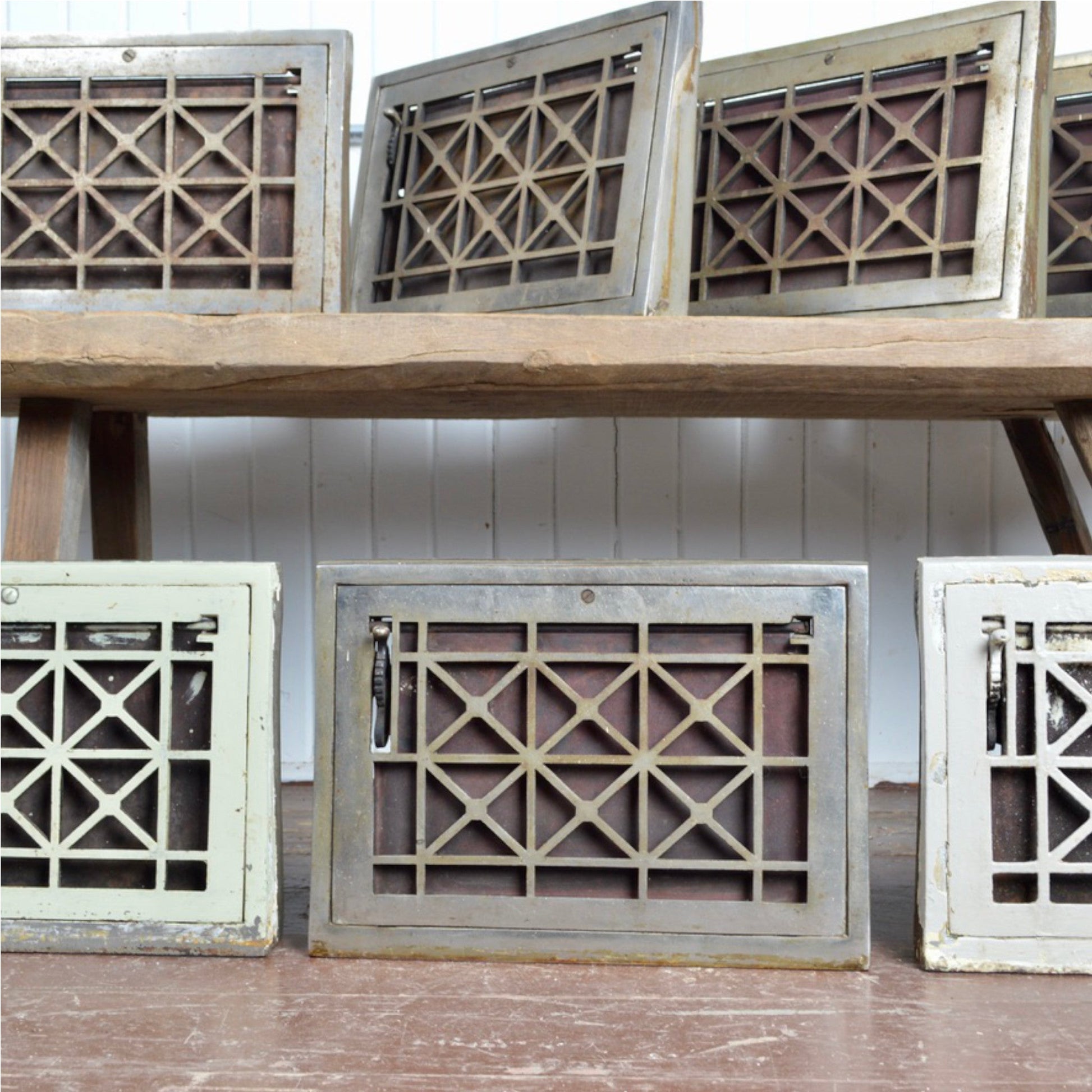 Arts & Crafts Nickel Plated Heat Registers - Salvage-Garden