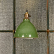 Benjamin Industrial Light With Green Enamel Shade - Salvage-Garden