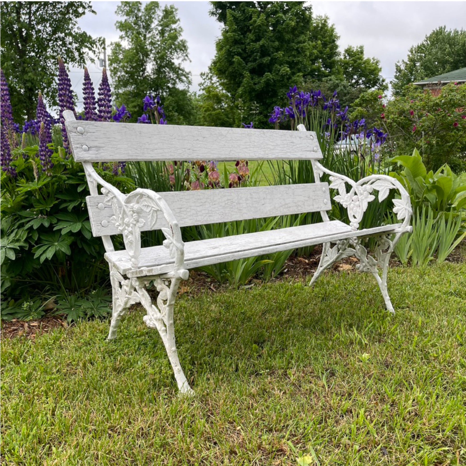 Blackberry & Bramble Cast Iron Bench - Salvage-Garden