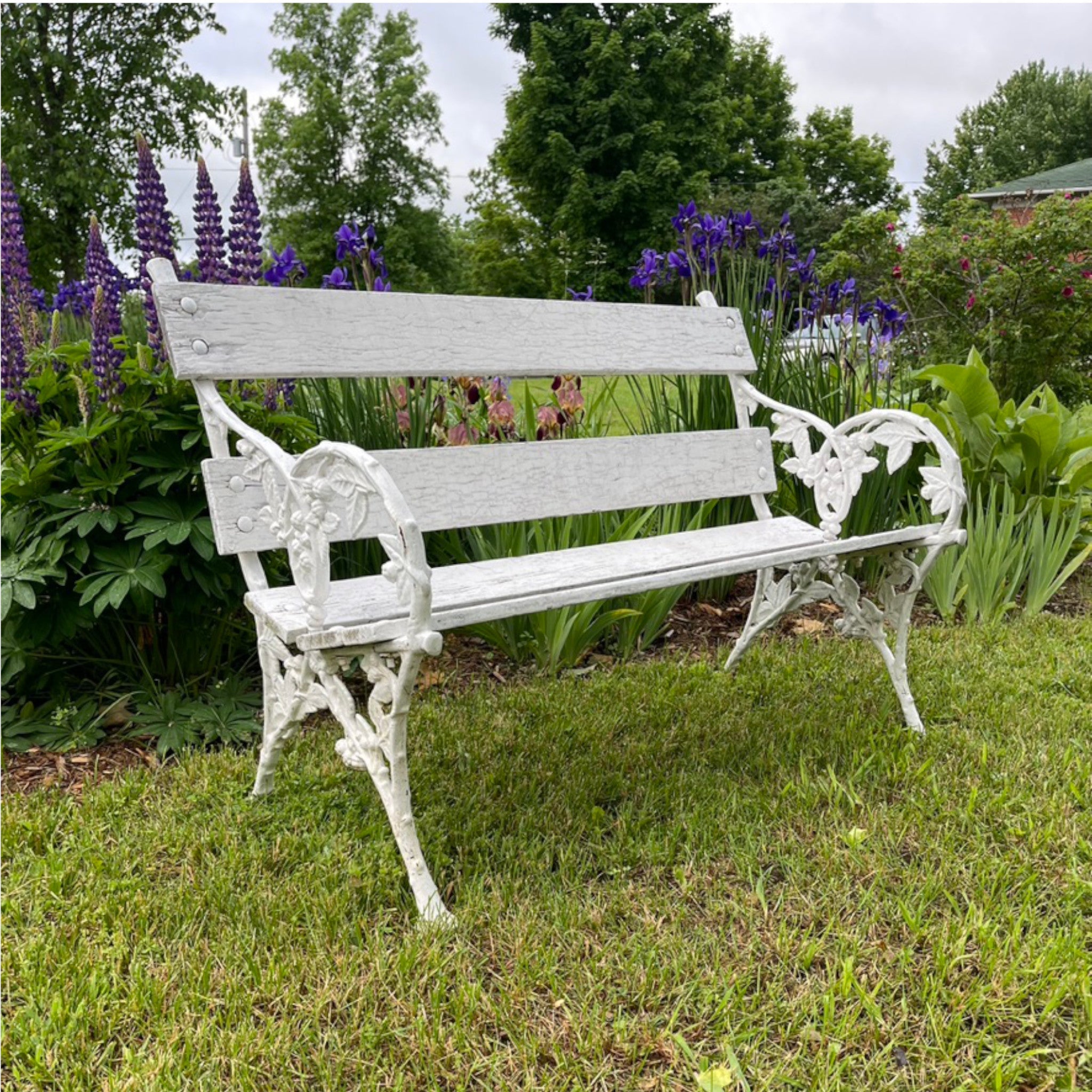 Blackberry & Bramble Cast Iron Bench - Salvage-Garden