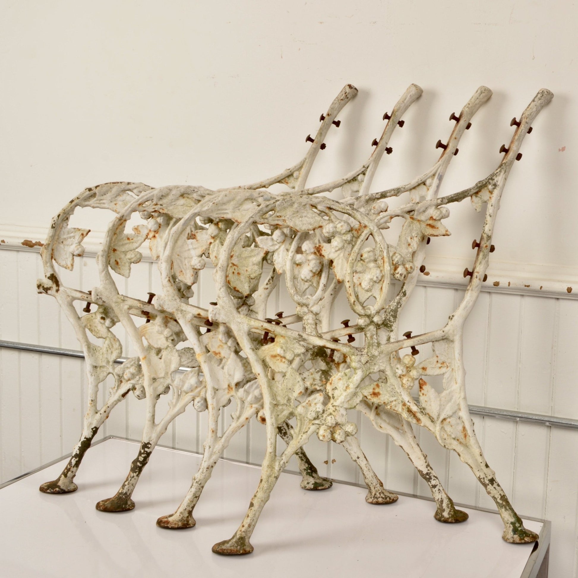 Blackberry & Bramble Cast Iron Bench Ends - Salvage-Garden