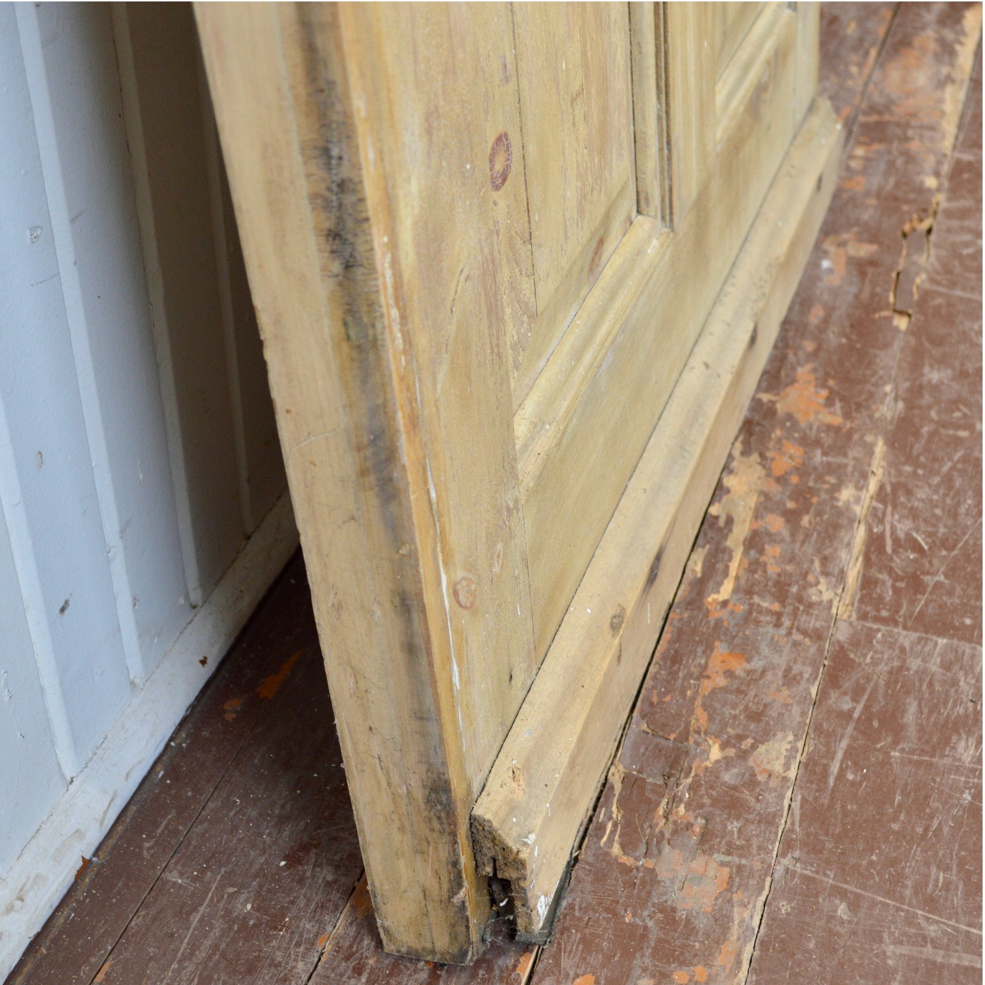 Cerused Exterior Pine Door With Brass Hardware - Salvage-Garden