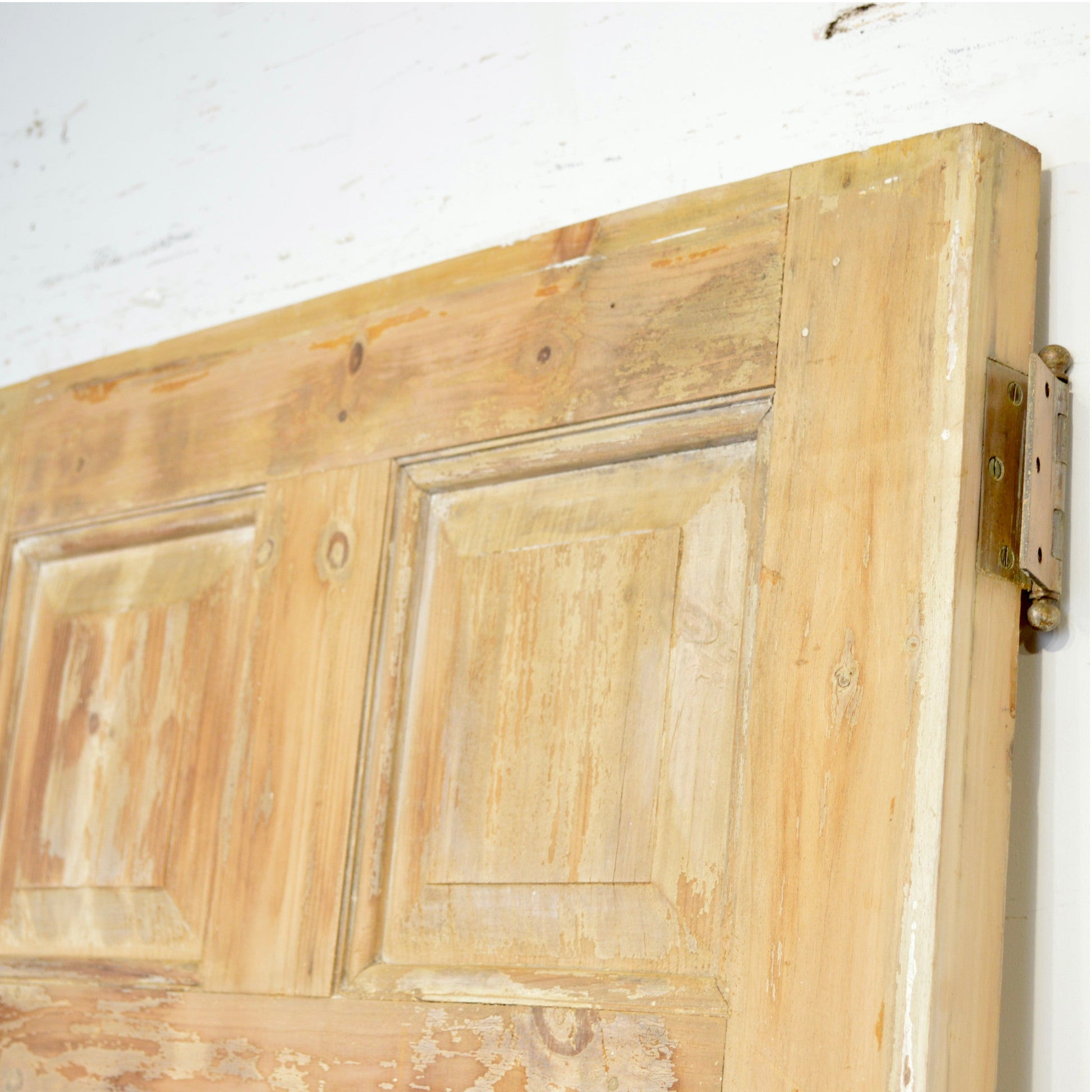 Cerused Exterior Pine Door With Brass Hardware - Salvage-Garden
