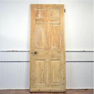 Cerused Exterior Pine Door With Brass Hardware - Salvage-Garden