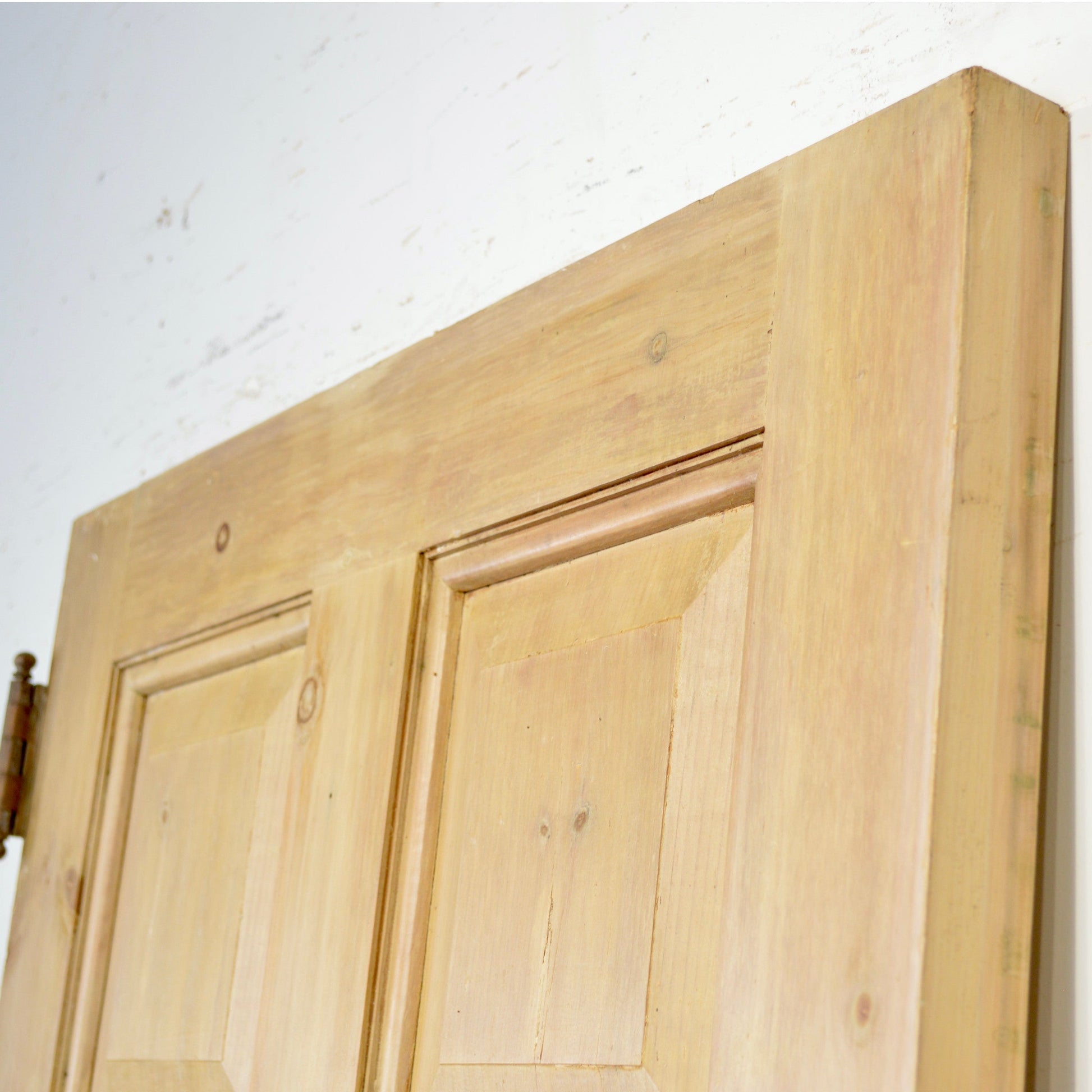 Cerused Exterior Pine Door With Brass Hardware - Salvage-Garden