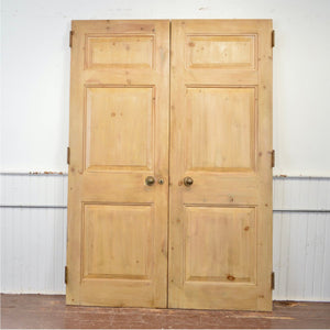 Cerused Pine Double Doors - Salvage-Garden