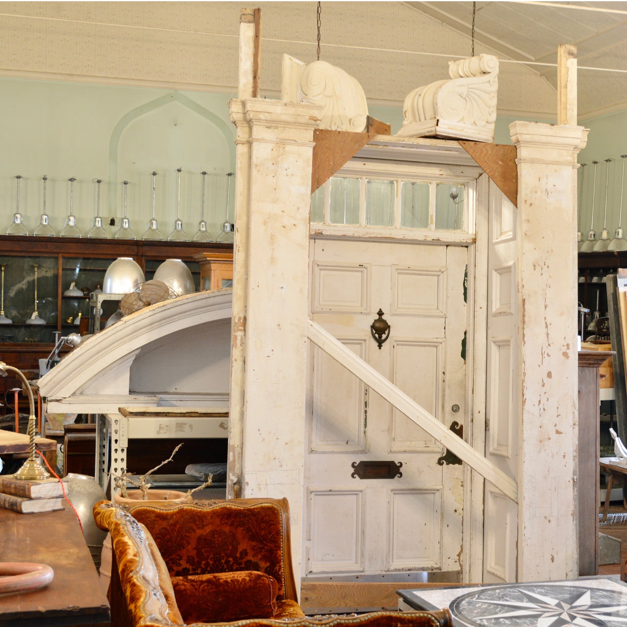 Comstock Nurses Residence Entranceway With Pediment - Salvage-Garden