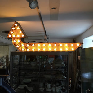 Double Side Marquee Arrow Sign Salvage-Garden