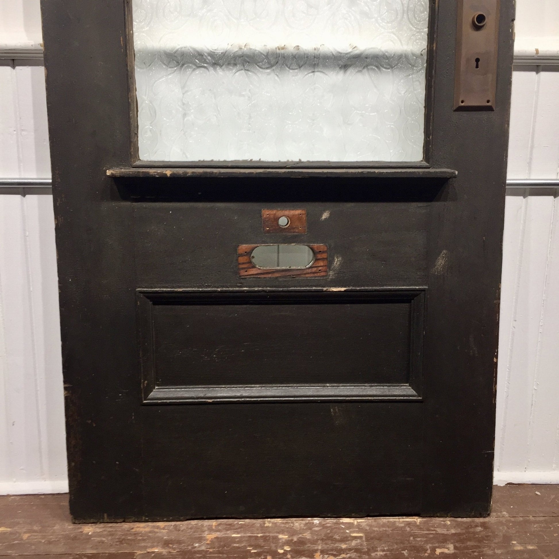 Exterior Oak Door with Privacy Glass - Salvage-Garden