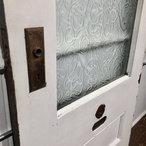 Exterior Oak Door with Privacy Glass - Salvage-Garden