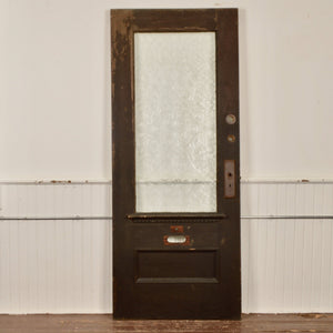 Exterior Oak Door with Privacy Glass - Salvage-Garden