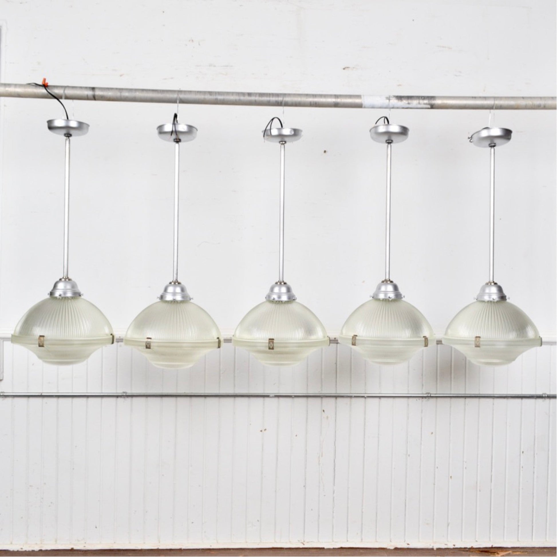 Extra Large Holophane Chapel Pendant Lights - Salvage-Garden